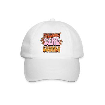 Pregnant Girl Summer – Retro Pregnancy Desig - Baseball Cap - white/white - Front