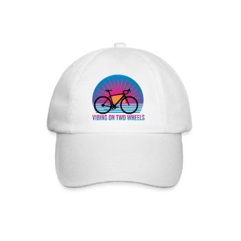 Viben auf zwei Rädern Synthwave Rennrad - Baseballkappe - Weiß/Weiß - Vorne