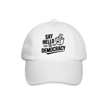 Sag Hallo zur Demokratie - Baseballkappe - Weiß/Weiß - Vorne