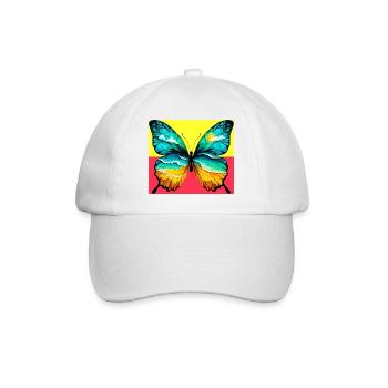 Schmetterling - Baseballkappe - Weiß/Weiß - Vorne