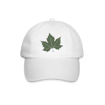 Green Maple Leaf - Baseball Cap - white/white - Front