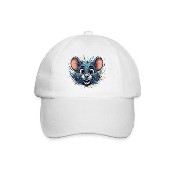 Cheerful rat in a fire of color - Baseball Cap - white/white - Front