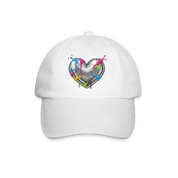 Metal heart with color shower - Baseball Cap - white/white - Front