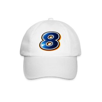 Chemise de football numéro 8 design sportif - Casquette classique - blanc/blanc - Devant
