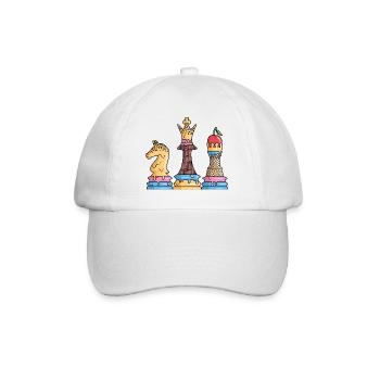 Schachfiguren Eiscreme Schachspiel Kinder Schach - Baseball Cap - white/white - Front