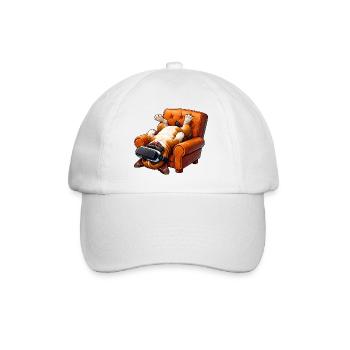 Gamer Hund mit VR Brille - Baseballkappe - Weiß/Weiß - Vorne