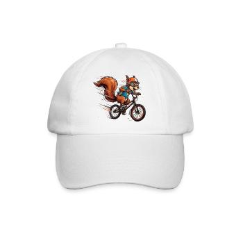 Écureuil rapide sur un vélo BMX - Casquette classique - blanc/blanc - Devant