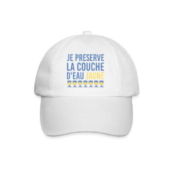 Je préserve la couche d’eau jaune humour apéro - Casquette classique - blanc/blanc - Devant