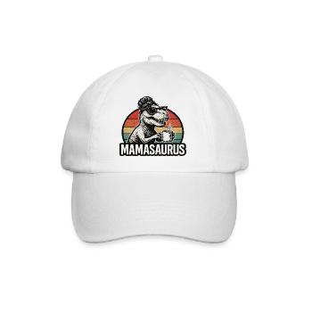 Mamasaurus Mama Mutter Geschenkidee Humor Lustig - Baseballkappe - Weiß/Weiß - Vorne