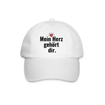 Mein Herz gehört dir - Baseballkappe - Weiß/Weiß - Vorne