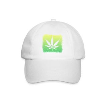 Mauvaise herbe feuille de cannabis - Casquette classique - blanc/blanc - Devant