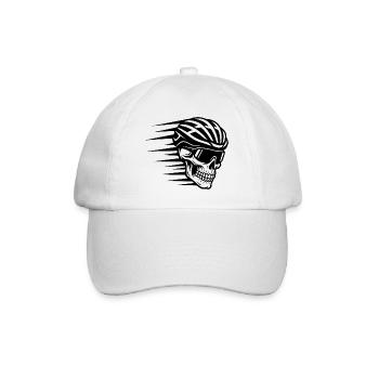Skull Bicycle MTB Mountain Bike Road Bike Design - Baseball Cap - white/white - Front