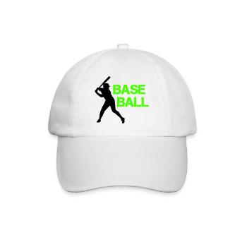 Baseball Neon Grunge Font - Baseball Cap - white/white - Front
