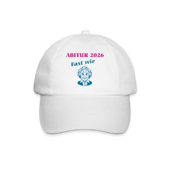 Abitur 2026 - Fast wie Einstein - Baseballkappe - Weiß/Weiß - Vorne
