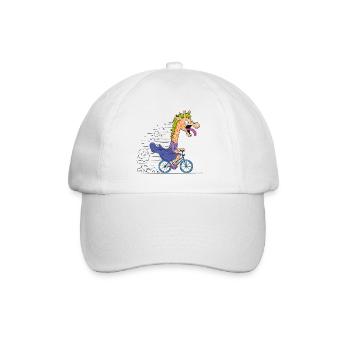 Dessin animé Girafe sur Vélo - Casquette classique - blanc/blanc - Devant