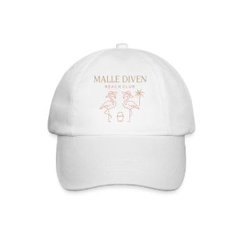 Malle Diven Beach Club Flamingo Mallorca Party  - Baseballkappe - Weiß/Weiß - Vorne