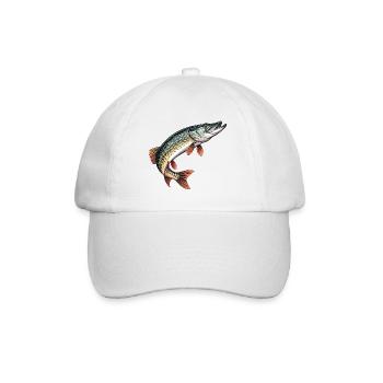 Coloured pike print - Baseball Cap - white/white - Front