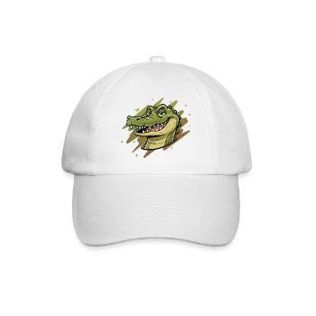 Tête de dessin animé crocodile - Casquette classique - blanc/blanc - Devant