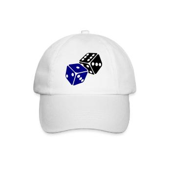 Blauer Würfel Minimal-Design - Baseballkappe - Weiß/Weiß - Vorne