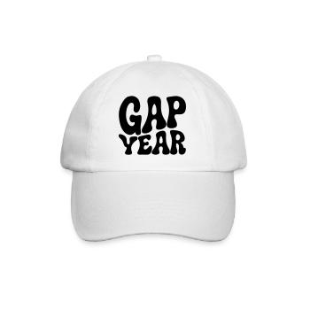 Gap year seventies wavy lettering - Baseball Cap - white/white - Front