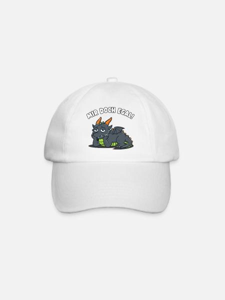 Drache Mir Doch Egal Lustiger Spruch - Baseballkappe - Weiß/Weiß