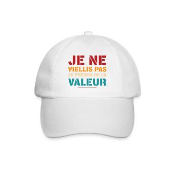 Je Ne Vieillis Pas Je Prends De La Valeur T-Shi... - Casquette classique - blanc/blanc - Devant