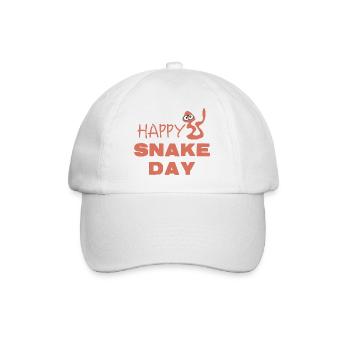Happy National Snake Day - Baseball Cap - white/white - Front
