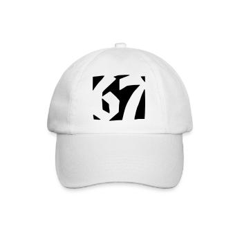 67 Minimal Streetwear Trend Design - Baseballkappe - Weiß/Weiß - Vorne