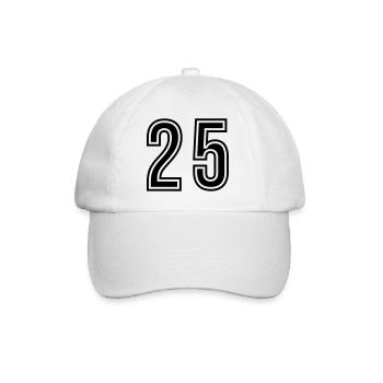 25 Symbole numérique - Casquette classique - blanc/blanc - Devant
