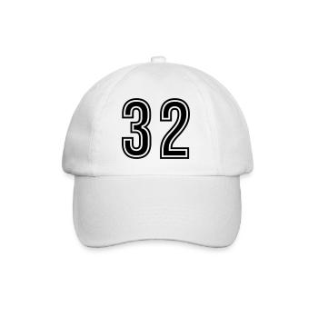 32 Number Symbol - Baseball Cap - white/white - Front