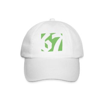 67 Minimal Streetwear Trend Design - Baseballkappe - Weiß/Weiß - Vorne