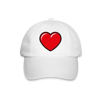 Cœur / Cœur (Symbole / Rouge, Noir) - Casquette classique - blanc/blanc - Devant