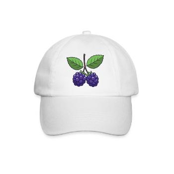 Brombeere Kostüm Karneval Fasching Beeren Lila - Baseballkappe - Weiß/Weiß - Vorne