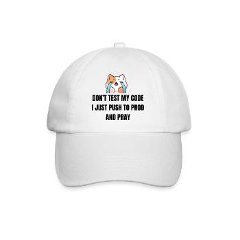 Ne teste pas mon code - Chat IT drôle - Casquette classique - blanc/blanc - Devant
