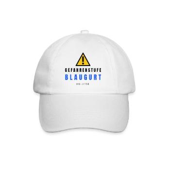 Gefahrstufe BlauGurt JiuJitsu - Baseballkappe - Weiß/Weiß - Vorne