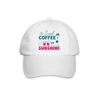 Café glacé et soleil : Ambiances estivales - Casquette classique - blanc/blanc - Devant