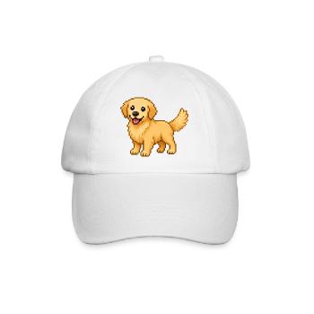 Cute Golden Retriever – Retro Pixel Art Dog - Baseball Cap - white/white - Front