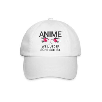 Anime Zitat - Baseballkappe - Weiß/Weiß - Vorne