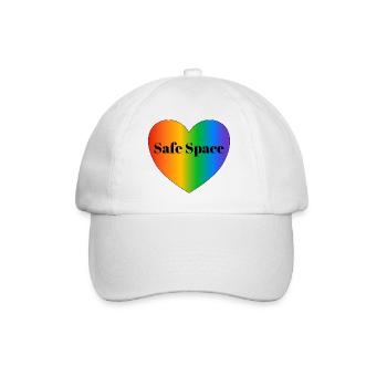 LGBT-Pride-Flagge im sicheren Raum - Baseballkappe - Weiß/Weiß - Vorne