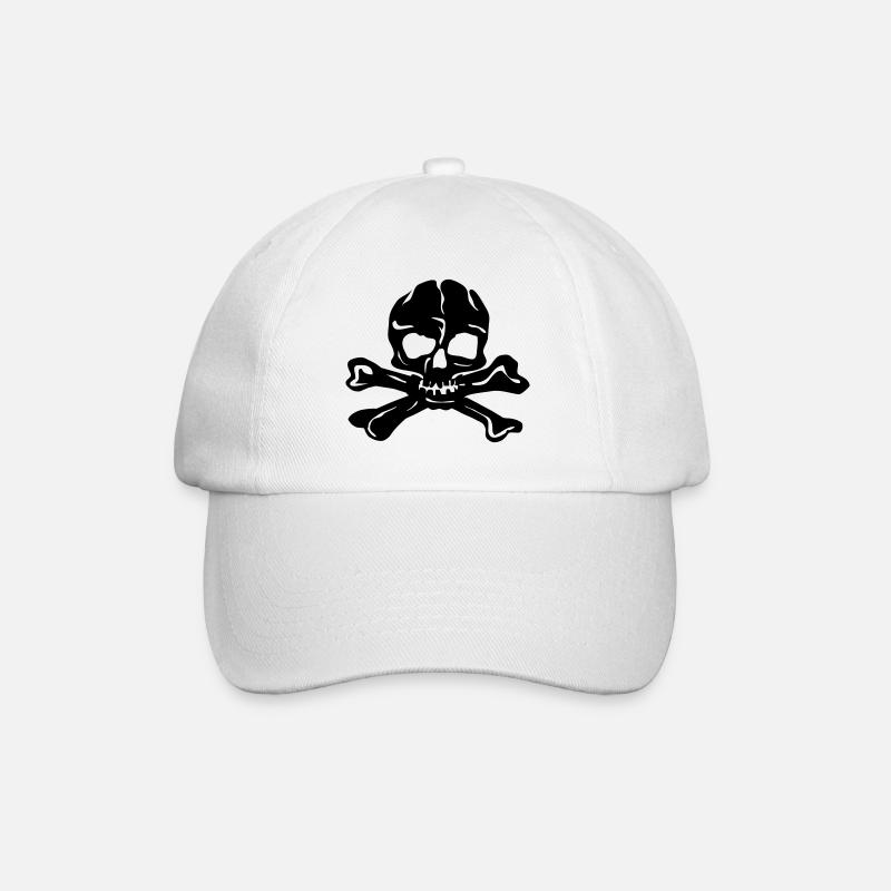 Skull - Baseballkappe - Weiß/Weiß