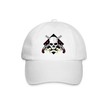 Skull mit Waffen - Baseballkappe - Weiß/Weiß - Vorne
