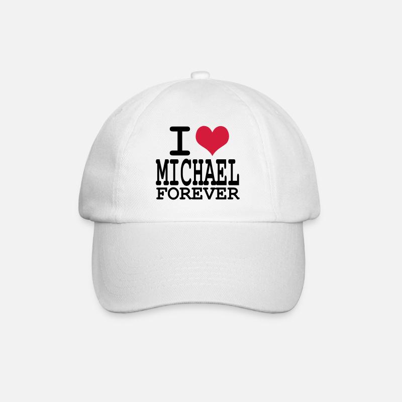 i love michael for ever - Baseballkappe - Weiß/Weiß