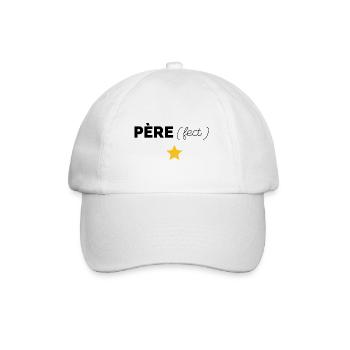 Père papa perfection - Casquette classique - blanc/blanc - Devant