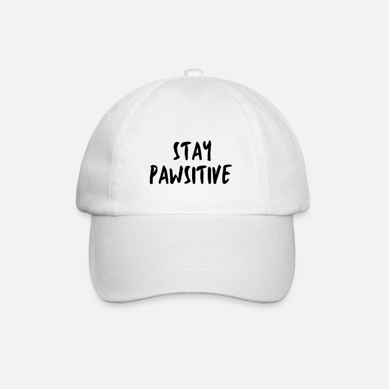 STAY PAWSITIVE - Baseballkappe - Weiß/Weiß