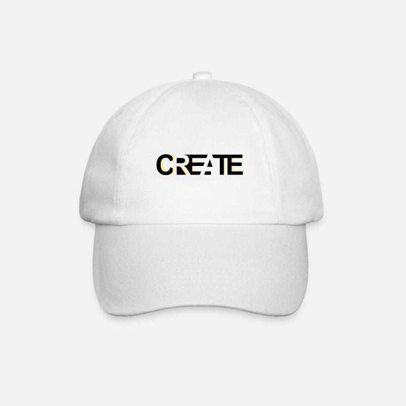 CREATE, modernes, kreatives Credo - Baseballkappe - Weiß/Weiß