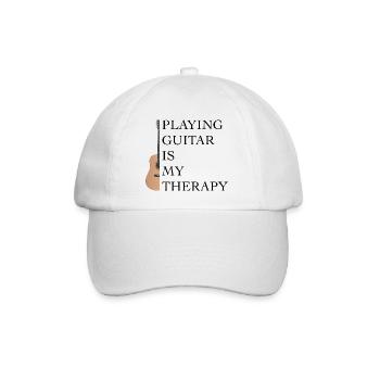 Gitarre - Gitarre spielen ist meine Therapie - Baseballkappe - Weiß/Weiß - Vorne