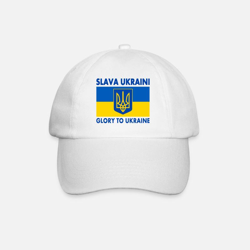 Slava ukraini - Baseballkappe - Weiß/Weiß