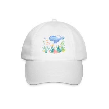 Whale Ocean - Baseball Cap - white/white - Front