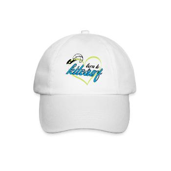 born to kitesurf - Baseball Cap - white/white - Front