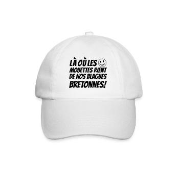 blagues bretonnes,cadeaux humoristique,Humour BZH - Casquette classique - blanc/blanc - Devant